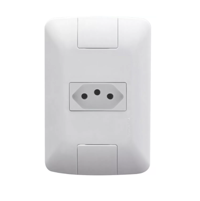 Conjunto 1 Tomada 2p+t Tramontina Aria 10A 250V Branco