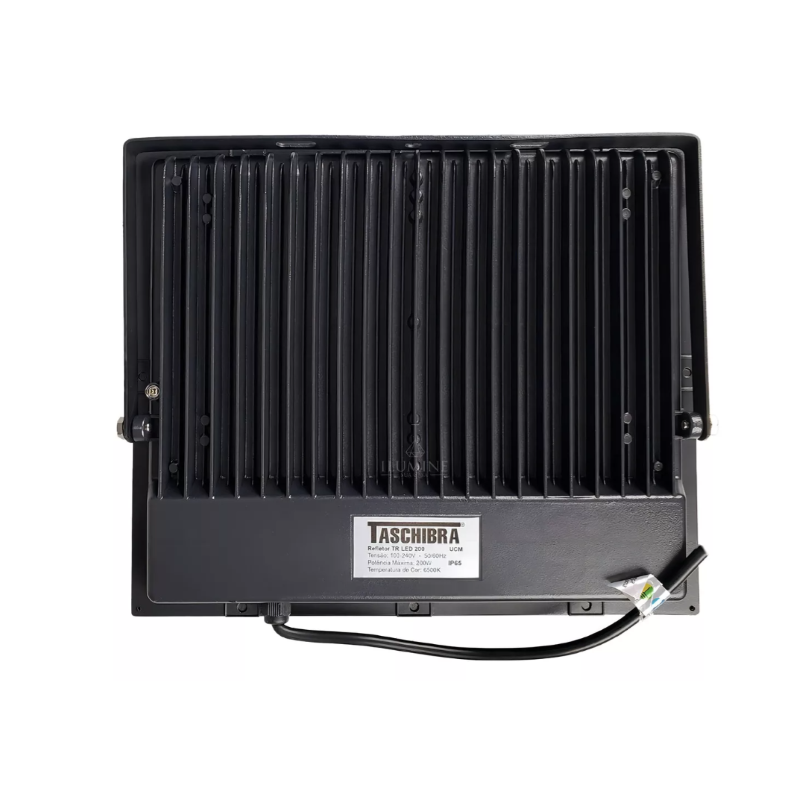 Refletor Led Slim 200W 6500k Bivolt Preto Taschibra