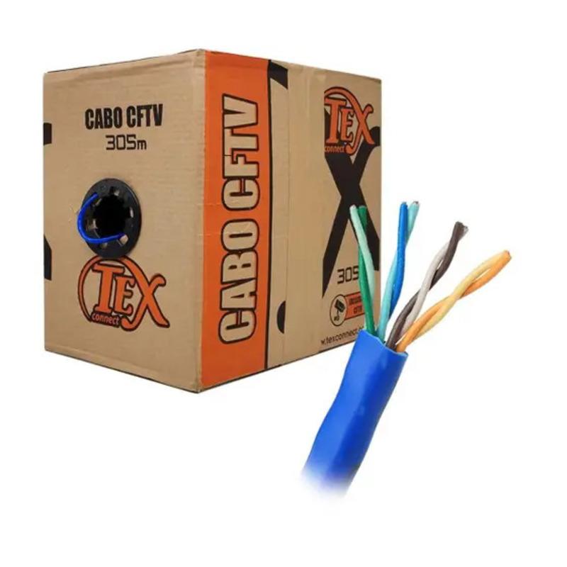 CABO CFTV 40/8 VIAS AZ CX 305MT - TEX CONNECT