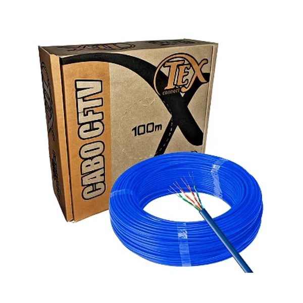 CABO CFTV 40/8 VIAS AZ CX 100MT - TEX CONNECT