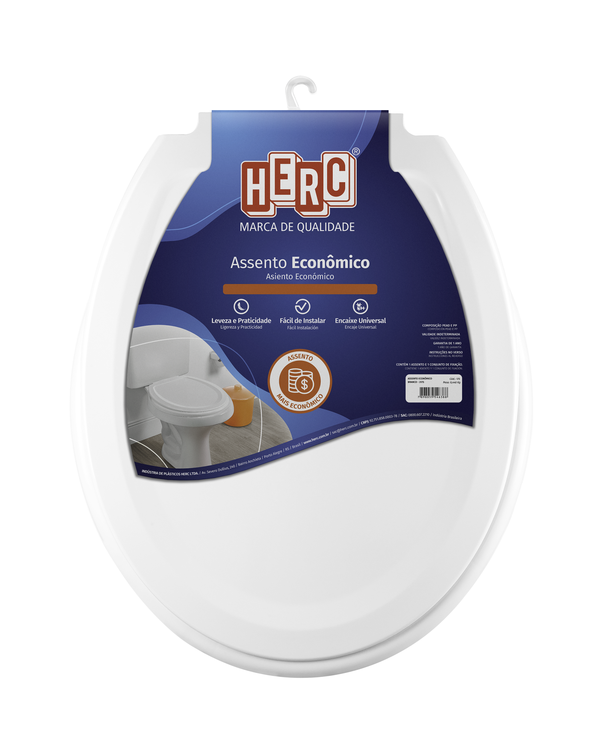 ASSENTO SANTÁRIO C/ TAMPA ECONÔMICO BR - HERC