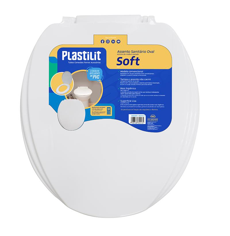 ASSENTO SANITÁRIO C/ TAMPA BR SOFT - PLASTILIT