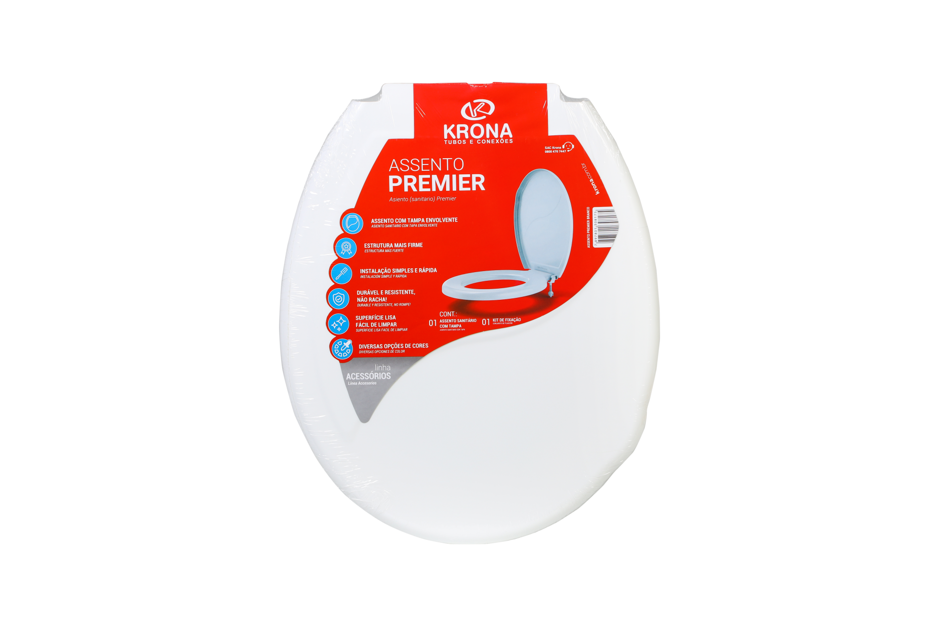 ASSENTO SANITÁRIO C/ TAMPA BR PREMIER – KRONA