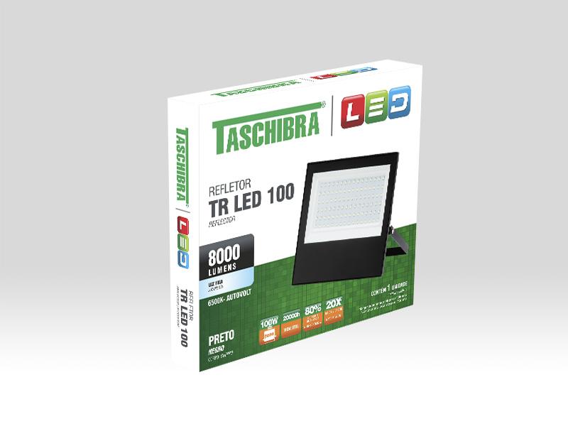 Refletor Tr led 100w Slim 3000k PT - Taschibra