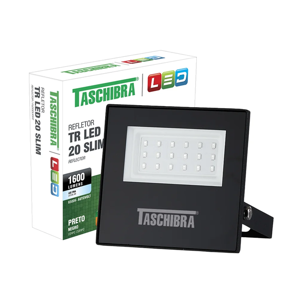 Refletor Led TR 20 Preto 20 W 6500K - Taschibra