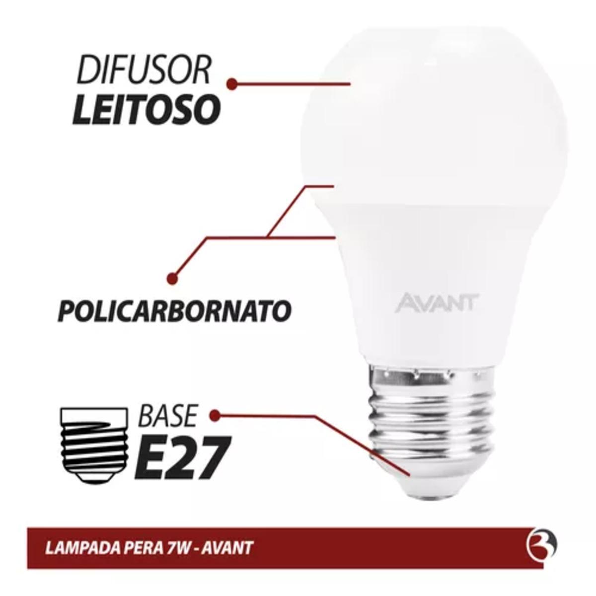 LÂMPADA LED BULBO 7W E27 BIV 6500K PAK C/ 03UN - AVANT