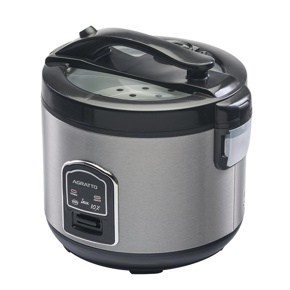 Panela De Arroz Elétrica Visor Vidro Inox 220V - Agratto
