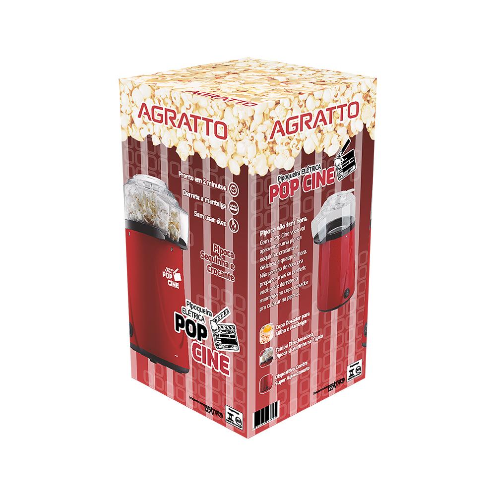 Pipoqueira Pop Cine Com Dosador 1200W Vermelho 220V - Agratto